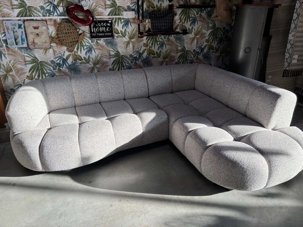 CANAPÉ VELPA L - ANGLE DROIT AV.REC.ELEC – TISSU CHINÉ PUENTE 06