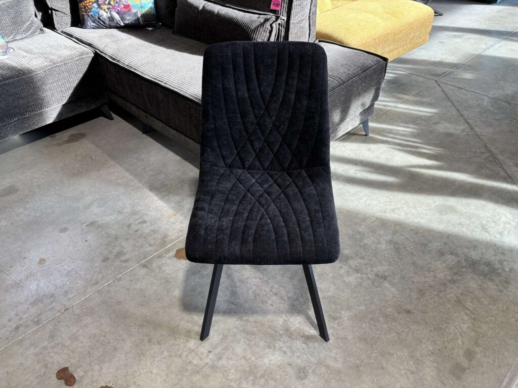 CHAISE MAID TISSU COLORIS NOIR (MALOY 19) - PIEDS MÉTAL NOIR