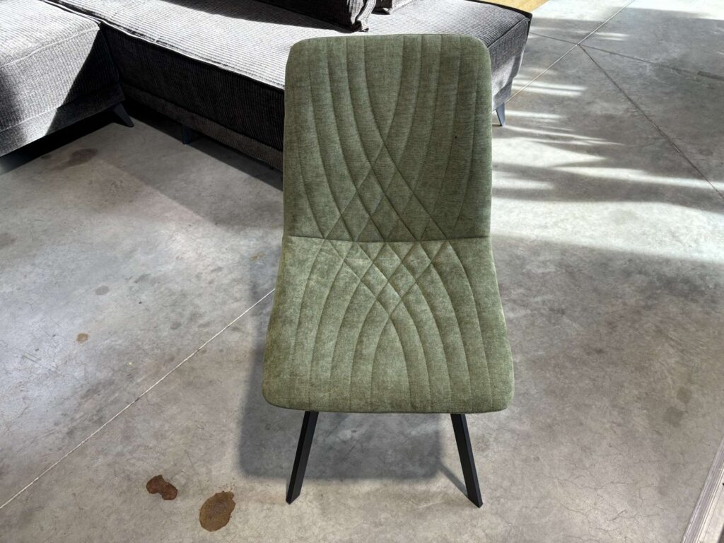 CHAISE MAID TISSU COLORIS VERT (MALOY 75) - PIEDS MÉTAL NOIR