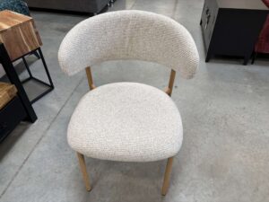 CHAISE OPÉRA TISSU BEIGE (Q52-02) - PIEDS MÉTAL COLORIS CHÊNE