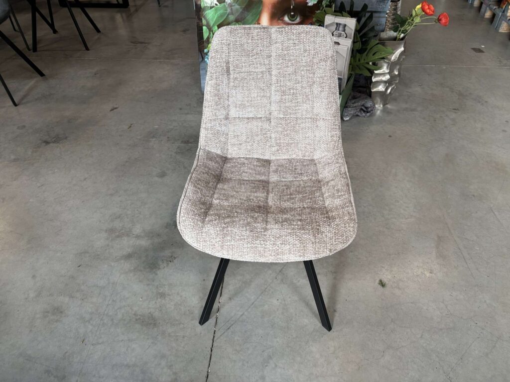 CHAISE JAZZ TISSU MARRON CLAIR (HAGA-30) - PIV. 180° PIEDS MÉTAL NOIR