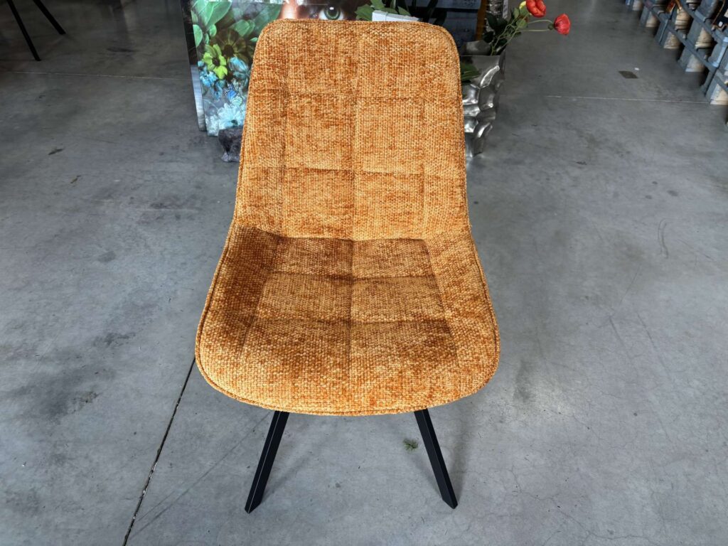 CHAISE JAZZ TISSU CURRY (HAGA-68) - PIV. 180° PIEDS MÉTAL NOIR