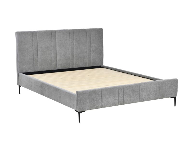 LIT NOX TISSU GRIS (MALOY 11) - 160X200CM AVEC SOMMIER INCLUS