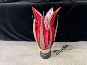 LAMPE GM FORME TULIPE ROUGE MOSAIQUE