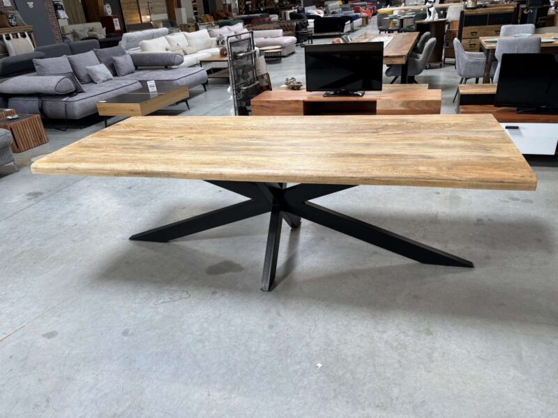 TABLE MANGUIER MASSIF 220CM STYLE TRONC - PIED ARAIGNÉE