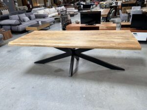TABLE MANGUIER MASSIF 200CM STYLE TRONC – PIED ARAIGNÉE ANNEXE MEUBLE DECO