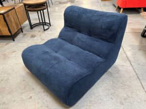 FAUTEUIL/CANAPÉ 1 PLACE STYLE BUBBLE TISSU BLEU – DESTOCK EXPO ANNEXE MEUBLE DECO