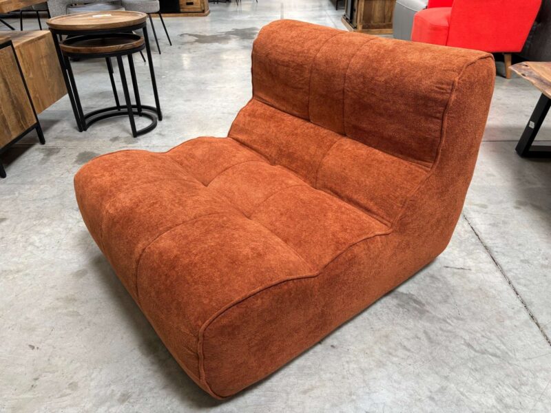 FAUTEUIL/CANAPÉ 1 PLACE STYLE BUBBLE TISSU TERRACOTTA - DESTOCK EXPO