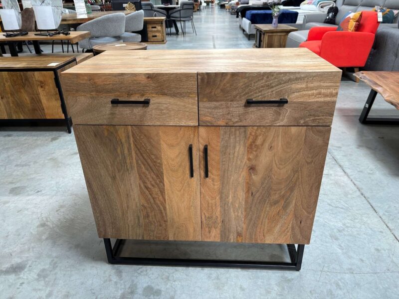 MEUBLE 2 PORTES + 2 TIROIRS MANGUIER - DESTOCK EXPO