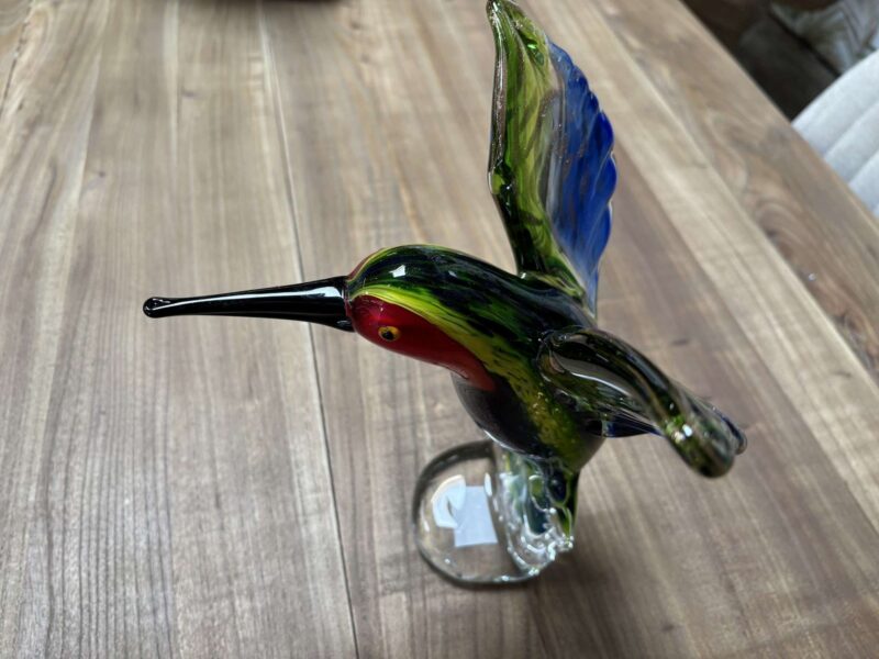 OISEAU COLIBRI EN VERRE MULTICOLORE STYLE MURANO