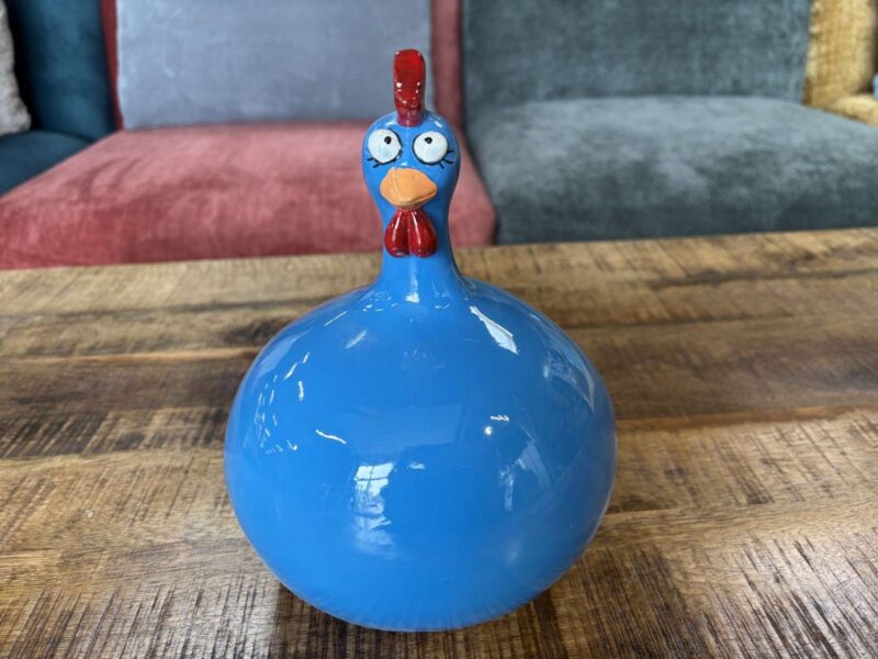 POULE MP EN RÉSINE COLORIS BLEU