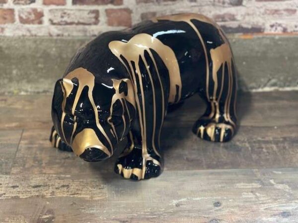 OURS À 4 PATTES NOIR COULURE DORÉES