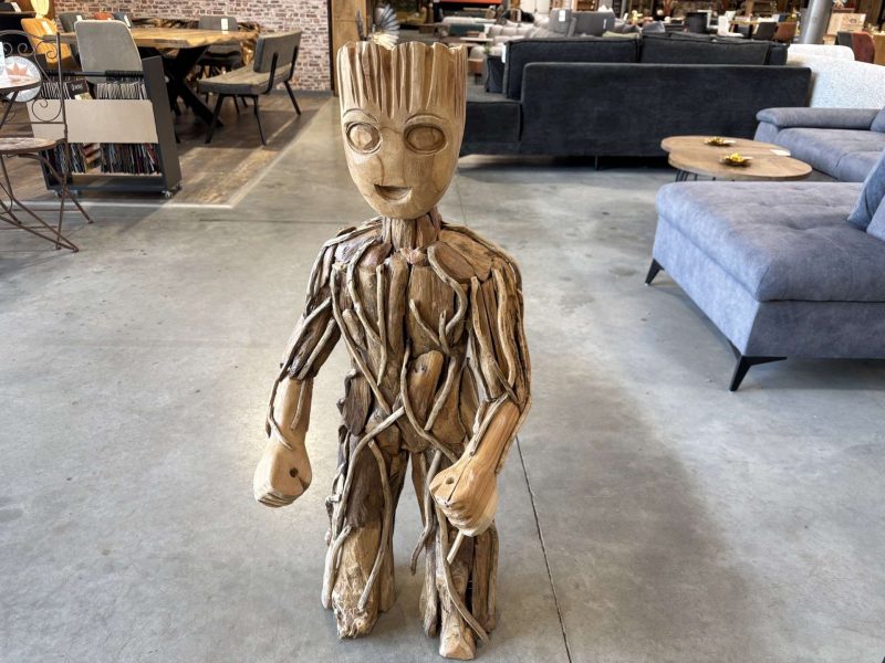 PERSONNAGE GROOT EN TECK H.100CM
