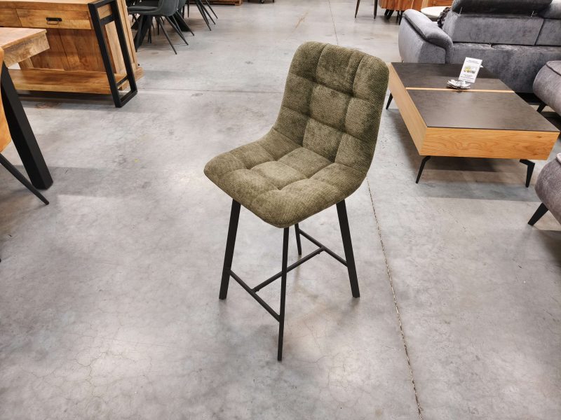 TABOURET DE BAR SPICE H. ASSISE 65 CM - PIVOTANT - TISSU VERT