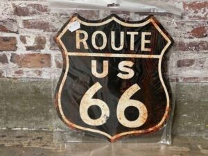 PLAQUE METAL PM BLASON ROUTE US 66