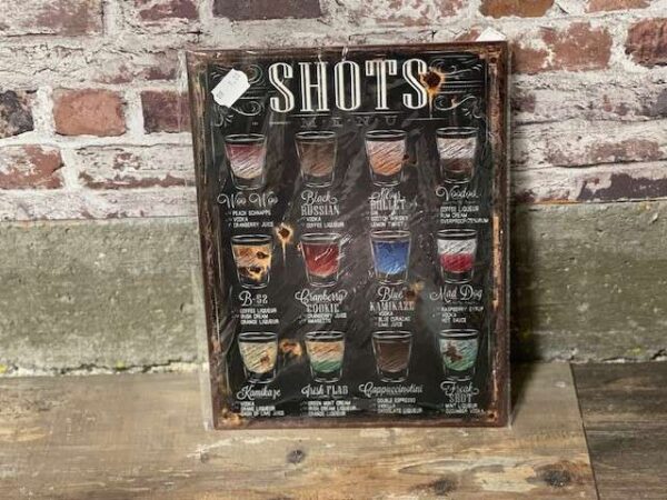 PLAQUE METAL SHOTS MENU