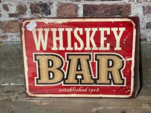 PLAQUE METAL WHISKEY BAR ANNEXE MEUBLE & DECO