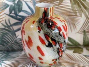 VASE DESIGN JAUNE/ROUGE/NOIR ANNEXE MEUBLE & DECO