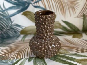 VASE PIQUES COLORIS BRONZE H.19CM ANNEXE MEUBLE & DECO