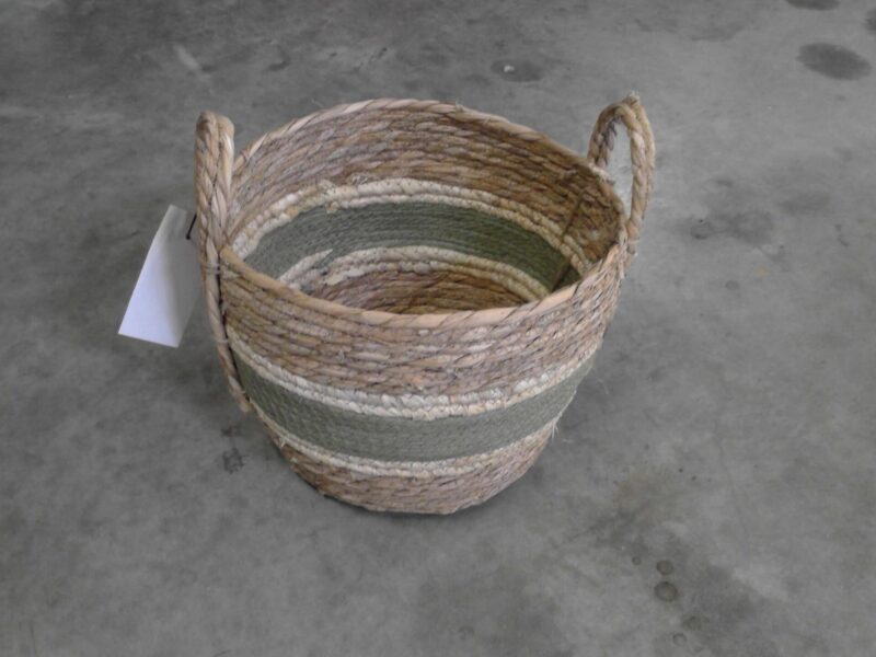 PANIÈRE BICOLORE NATUREL + VERT D'EAU MM