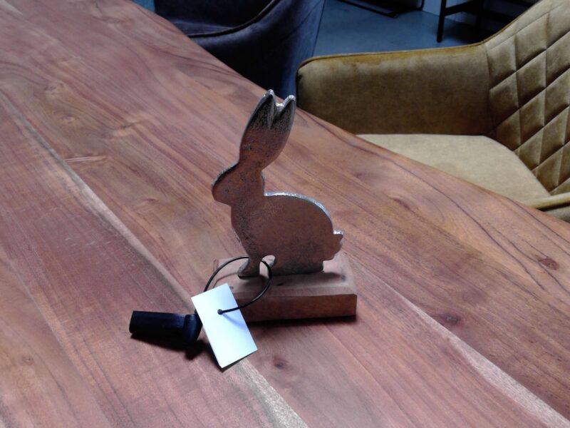 LAPIN METAL PM SUR SOCLE BOIS