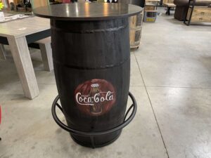 BAR TONNEAU COCA COLA DESSUS STYLE MARBRE NOIR H.107CM ANNEXE MEUBLE & DECO