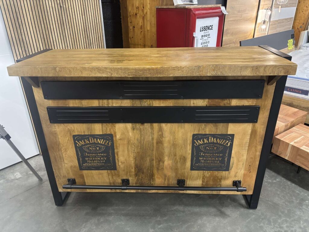 BAR JACK DANIEL'S MANGUIER ET MÉTAL L.145CM