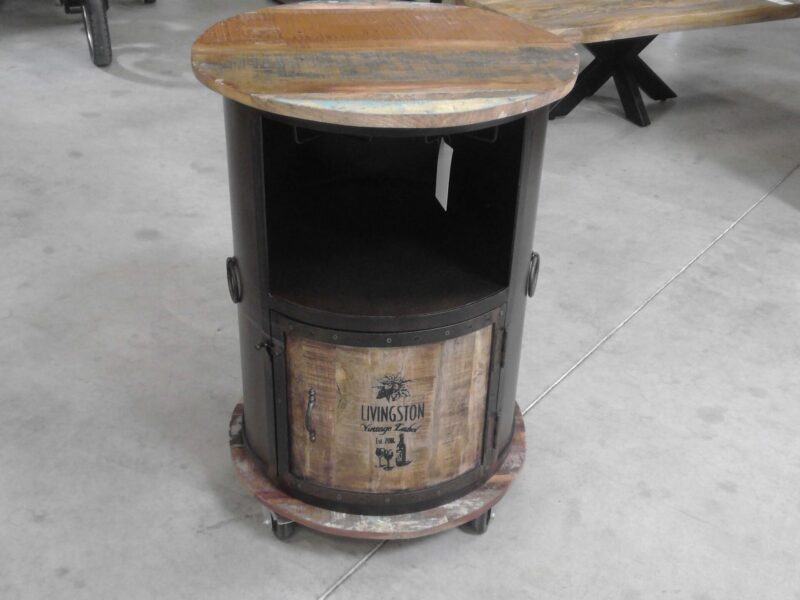 BAR TONNEAU MÉTAL ET BOIS PM H.85 CM