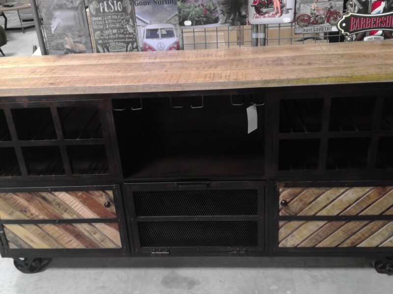 BAHUT MÉTAL ET BOIS INDUSTRIEL