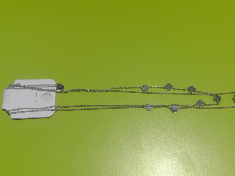 COLLIER FEMME ACIER INOXYDABLE TREFLES